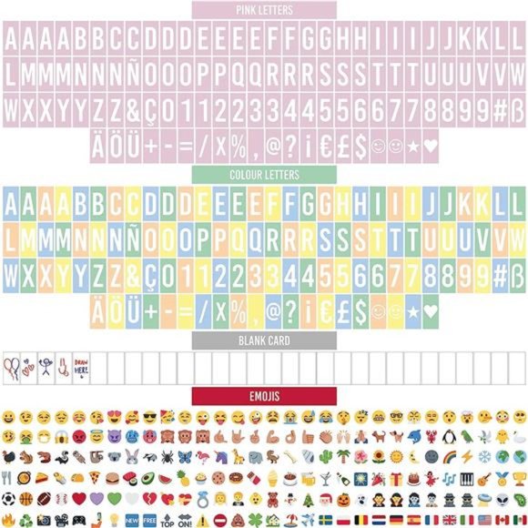 Pink Cinema Light Box with 400 Letters & Emojis & 2 Markers| Led Light Box Home - Picture 6 of 6